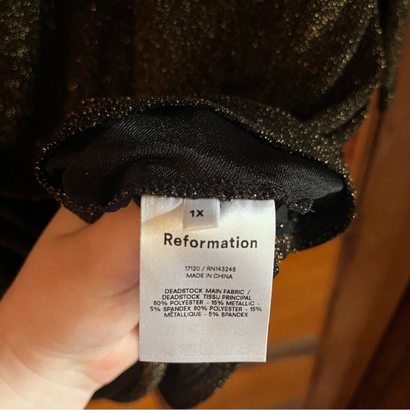 New Gold Reformation Paprika Long Sleeve Mock Neck Mini Dress 1x - Picture 9 of 9